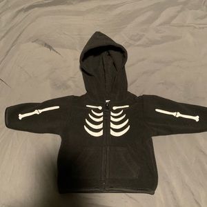 Old navy unisex skeleton zip up hoodie size 0-3 months